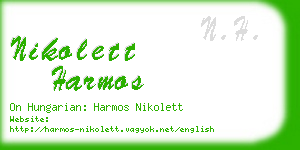 nikolett harmos business card